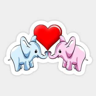 Two Elephants Sticker